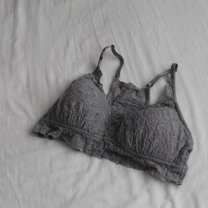 Gray lace bralette L